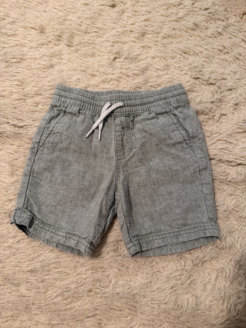 Old Navy Olive Green Drawstring Cotton & Linen Shorts